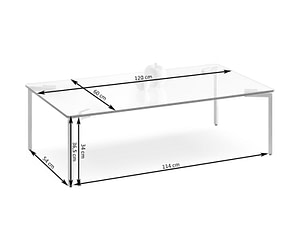 ONYX füstüveg dohányzóasztal – Szálcsiszolt acél lábbal (120x60 cm) - Image 8