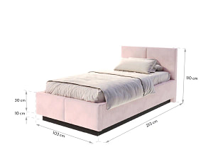 Chloé 90x200 cm – egyszemélyes lebegő kárpitozott ágy - Image 2