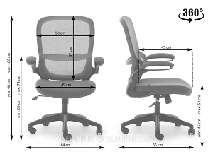 BASTI szürke ergonomikus irodai forgófotel - Image 12