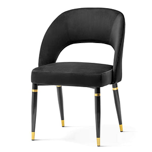 Black & Gold DIVA szék fekete/ fekete láb/ arany betét