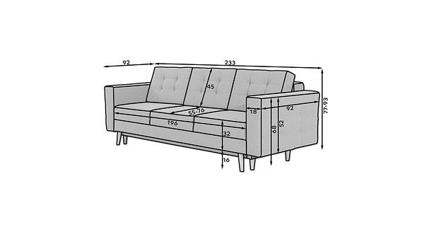 Akciós ajánlatok 🔥 Scandi nyitható kanapé, grafit-melange 2
