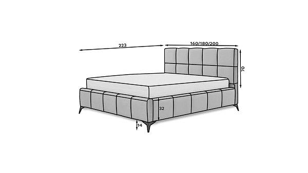 Mystery franciaágy Mystery kárpitozott ágy 180×200 14