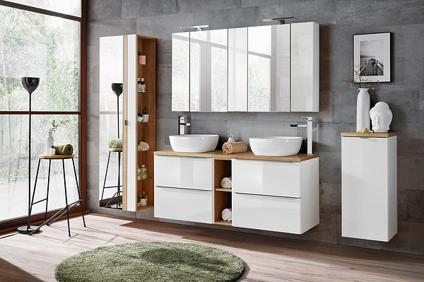 Capri White Gloss Capri 2 fiókos mosdószekrény 60 cm széles 5