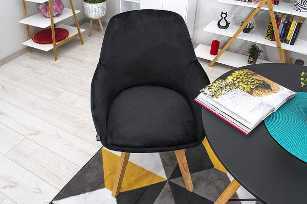 Inspired chairs MOLDE szék – fekete bársony, 2 db 7