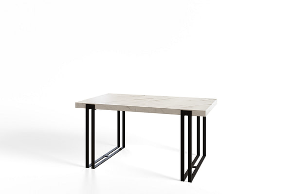 Akciós ajánlatok 🔥 ROSA BLACK nyitható étkezőasztal, 160×90, marble bianco, készletről
