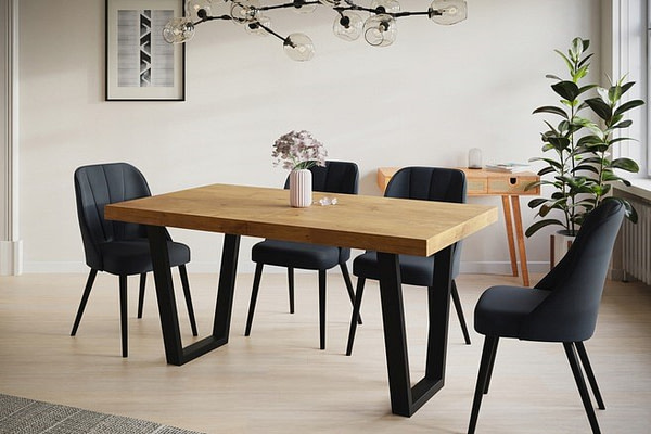 Bővíthető asztalok LOFT’V nyitható trapéz-lábas étkezőasztal, választható méretek és színek 7