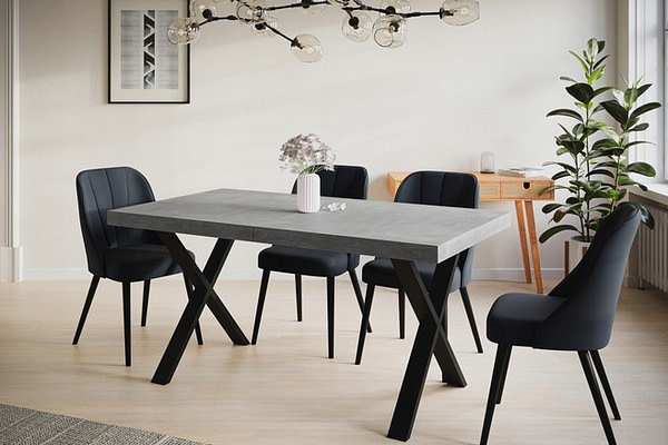 Bővíthető asztalok LOFT’X nyitható x-lábas étkezőasztal, választható méretek és színek 10