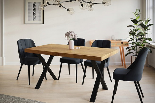 Bővíthető asztalok LOFT’X nyitható x-lábas étkezőasztal, választható méretek és színek 7
