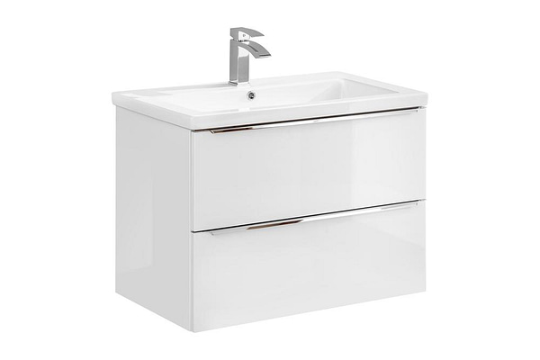 Capri White Gloss Capri 2 fiókos mosdószekrény 80 cm széles 4