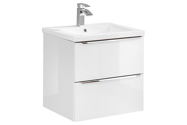 Capri White Gloss Capri 2 fiókos mosdószekrény 60 cm széles 4