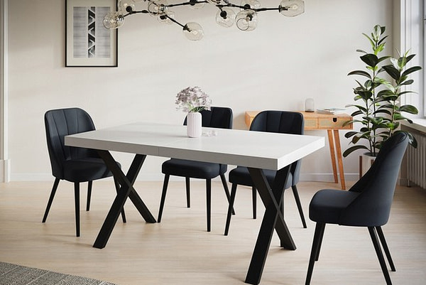 Bővíthető asztalok LOFT’X nyitható x-lábas étkezőasztal, választható méretek és színek 11