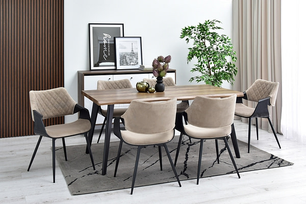 Hajlított székek RENZO design étkezőszék, beige – fekete 13