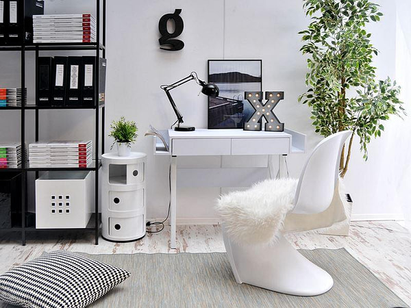 Íróasztalok és polcok BORAS fiókos íróasztal, fehér 4