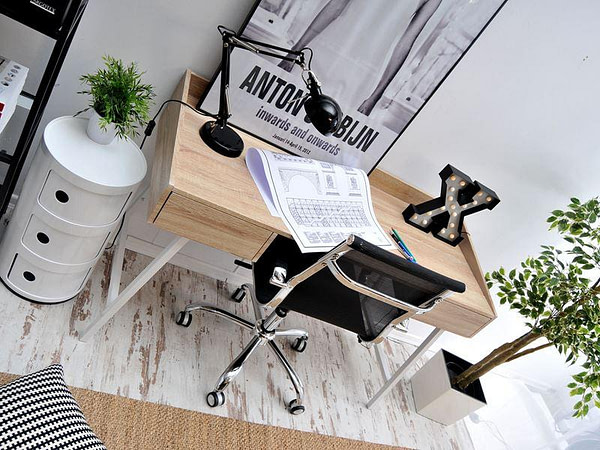 Íróasztalok és polcok ESLOV fiókos íróasztal, sonoma tölgy 3