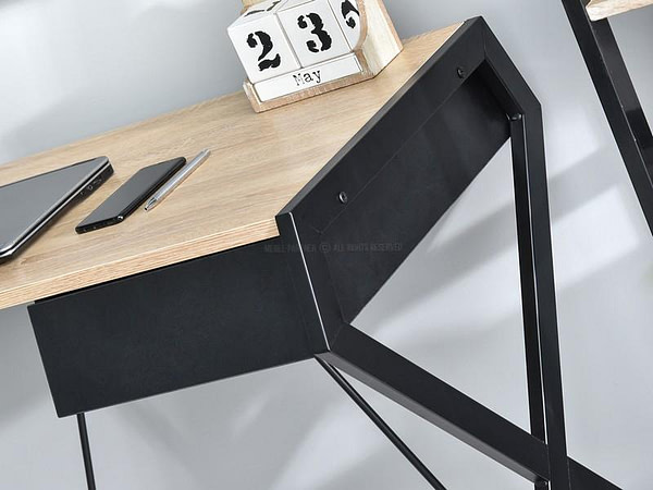 Íróasztalok és polcok DESIGNO fiókos, x-lábú íróasztal, sonoma tölgy-fekete 5
