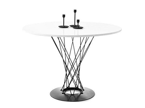 Design asztalok TORNADO köralakú étkezőasztal, fehér-fekete