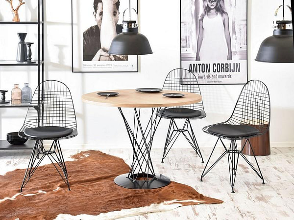 Design asztalok TORNADO köralakú étkezőasztal, kőris-fekete 3