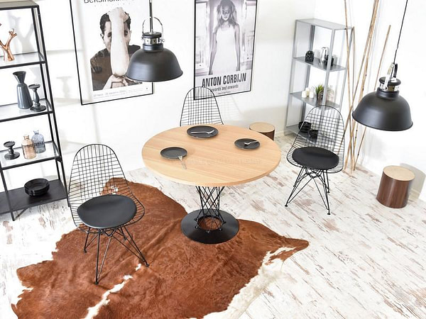 Design asztalok TORNADO köralakú étkezőasztal, kőris-fekete 5