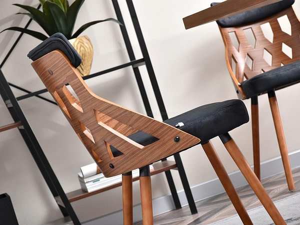 Hajlított székek CRABI szék, dió-vintage fekete 8