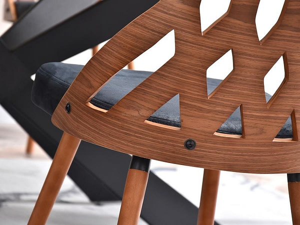 Hajlított székek CRABI szék, dió-vintage fekete 10