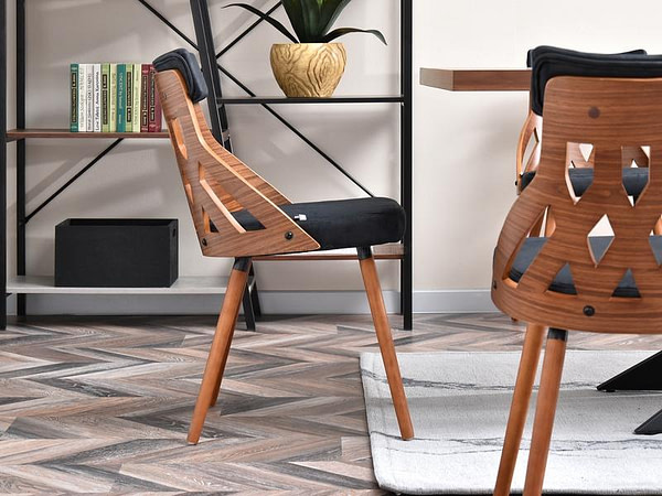 Hajlított székek CRABI szék, dió-vintage fekete 6