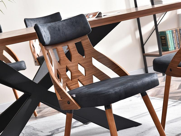 Hajlított székek CRABI szék, dió-vintage fekete 7