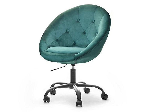 Sala 4 SALA 4 zöld velvet forgófotel, fekete, görgős talp