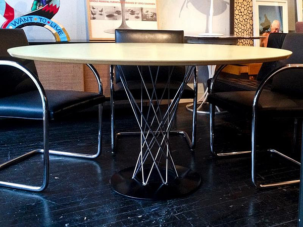 Design asztalok TORNADO köralakú étkezőasztal, fehér-króm 6