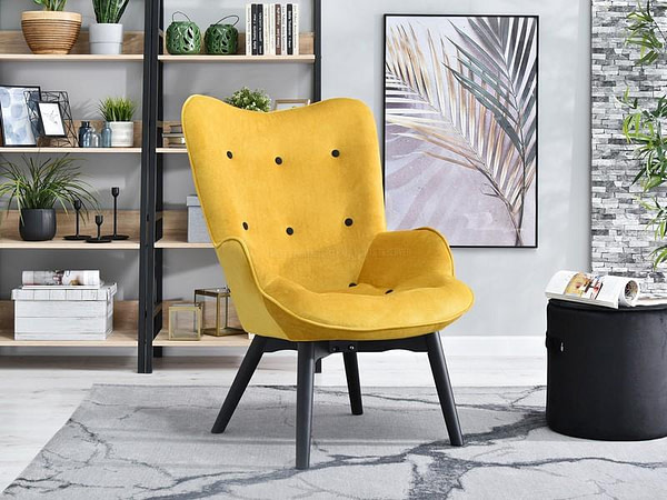 Nuria NURIA steppelt skandináv fotel sárga-fekete 2