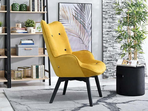 Nuria NURIA steppelt skandináv fotel sárga-fekete 4