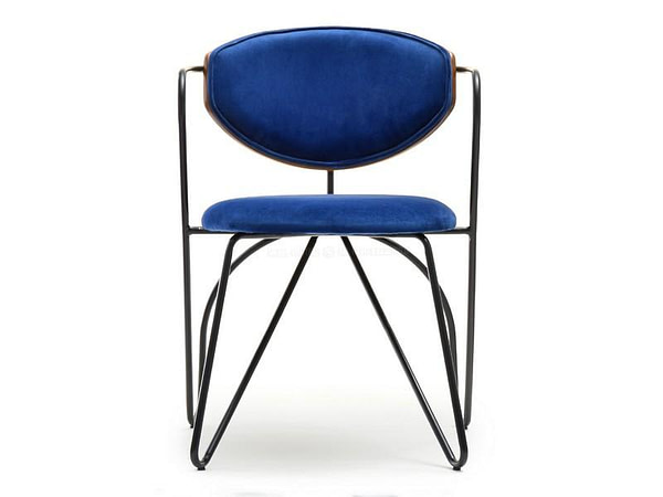 Hajlított székek TALISA szék, dió-sötétkék bársony 13
