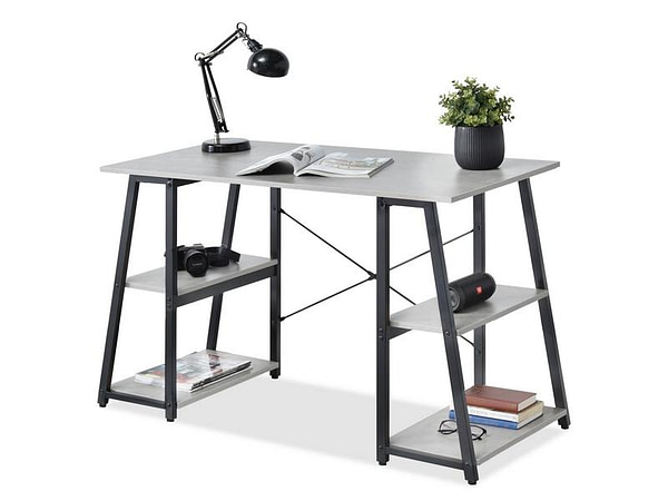 Íróasztalok és polcok REDA baklábú íróasztal, beton-fekete