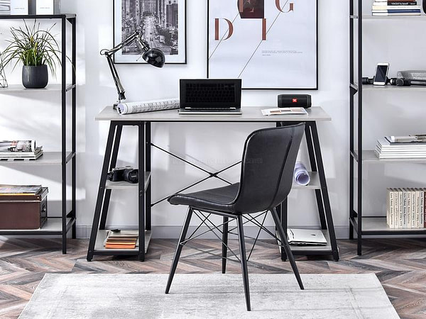 Íróasztalok és polcok REDA baklábú íróasztal, beton-fekete 2