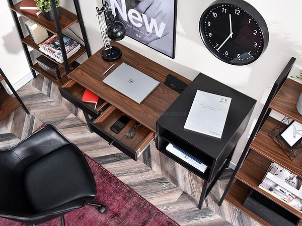 Íróasztalok és polcok IVAR fiókos íróasztal, dió-fekete 4
