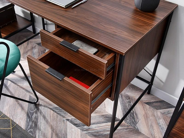 Íróasztalok és polcok VIGO fiókos íróasztal, dió-fekete 5