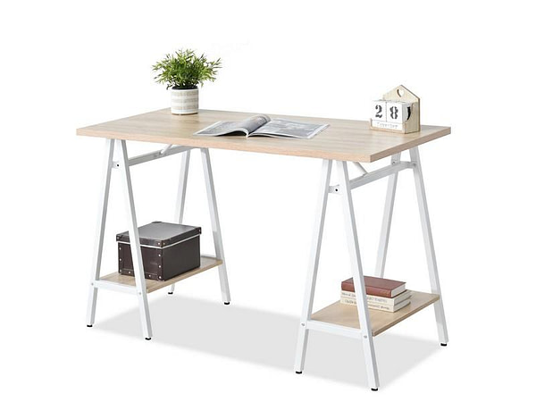 Íróasztalok és polcok SVEN baklábú íróasztal, sonoma tölgy-fehér