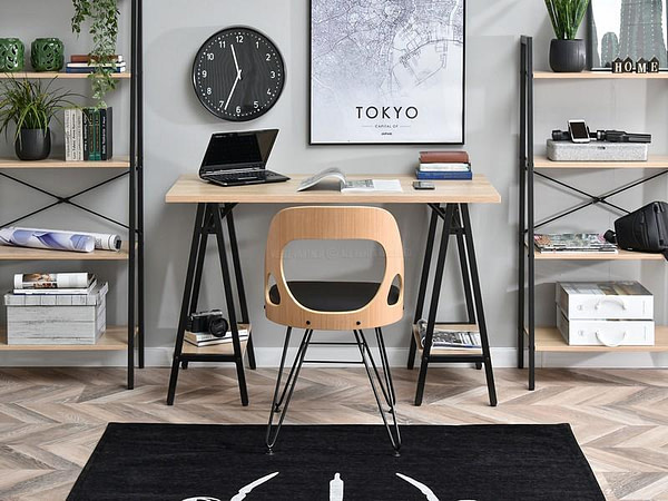Íróasztalok és polcok SVEN baklábú íróasztal, sonoma tölgy-fekete 2