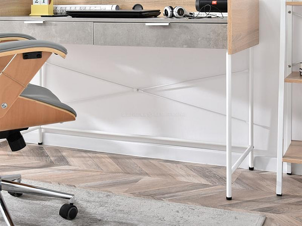 Íróasztalok és polcok HAGA fiókos íróasztal, beton-sonoma tölgy-fehér 10