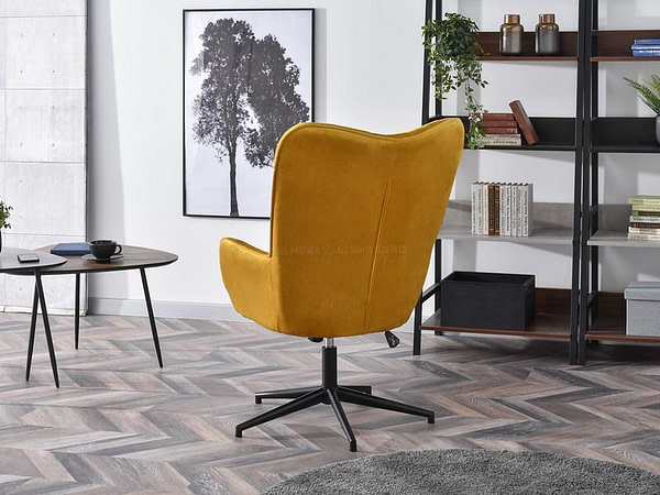 Trini TRINI steppelt forgófotel, sárga velvet-fekete 6