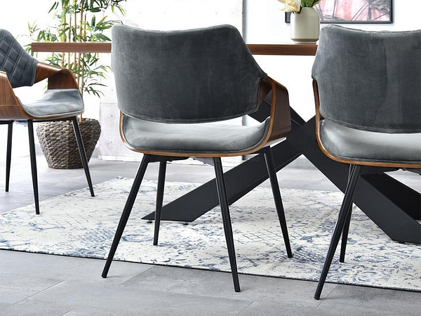 Hajlított székek RENZO design étkezőszék, szürke plüss – dió 13