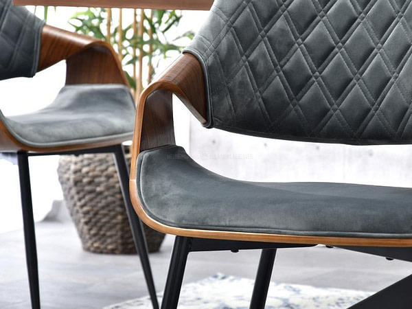 Hajlított székek RENZO design étkezőszék, szürke plüss – dió 9