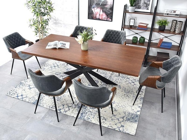Hajlított székek RENZO design étkezőszék, szürke plüss – dió 4