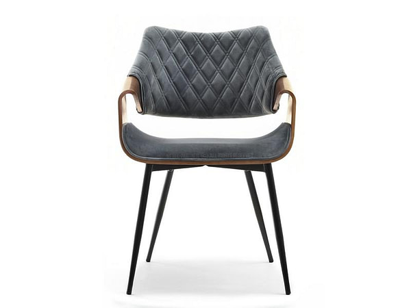 Hajlított székek RENZO design étkezőszék, szürke plüss – dió 15