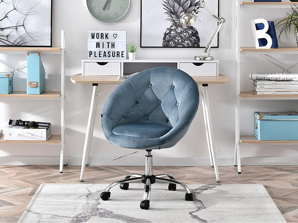 Sala 4 SALA 4 kék velvet forgófotel, krómozott, görgős talp 2