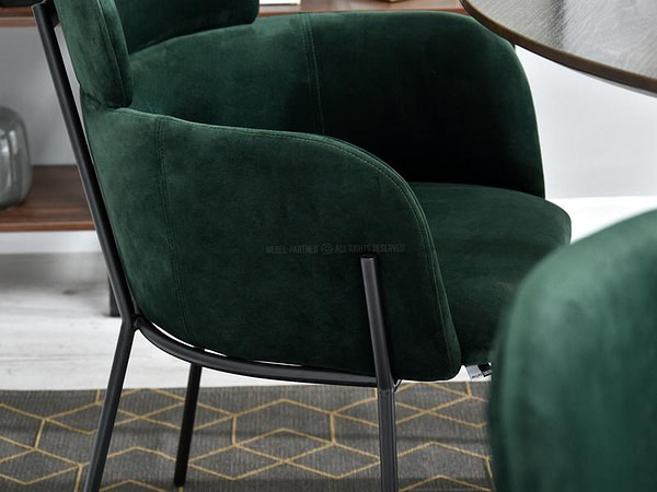 Zonder categorie BIAGIO design szék, üvegzöld plüss 6