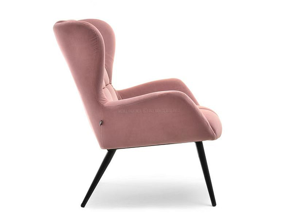 Kikori KIKORI füles fotel, steppelt, dusty pink velúr 3