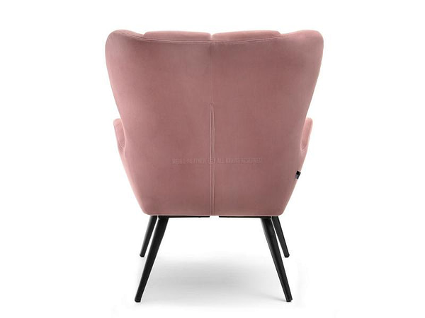 Kikori KIKORI füles fotel, steppelt, dusty pink velúr 2