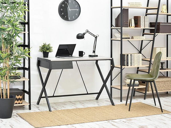 Íróasztalok és polcok DESIGNO íróasztal, beton-fekete 3