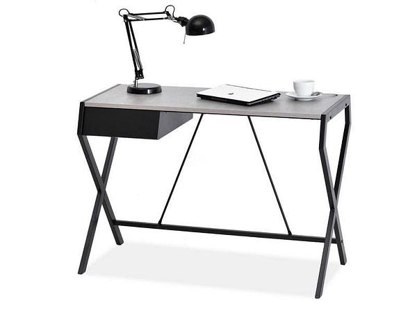 Íróasztalok és polcok DESIGNO íróasztal, beton-fekete