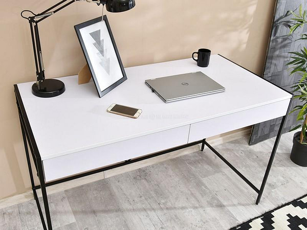 Íróasztalok és polcok UNIF íróasztal, fekete-fehér 5
